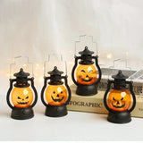 Gaeaspace  -  Halloween Pumpkin LED Lamp Portable Handheld Small Oil Lamp Halloween Party  retro Home Decoration Horror Props