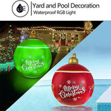 Gaeaspace  -  60CM Outdoor Christmas Inflatable Decorated Ball Made PVC Giant Light Glow Large Balls Tree Decorations Outdoor Toy Ball