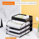 Gaeaspace   -  A4 Metal Desktop File Tray Holder Organizer Desk Shelf Iron Storage Box  Grid Bookcase Book Stand Office Stationery Supplies