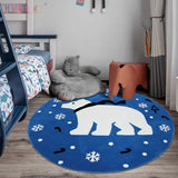 Gaeaspace  -  Cute Cartoon Round Carpet Simple Animal Children's Room Baby Crawling Carpets Home Bedroom Dresser Rocking Chair Fluffy Soft Rug