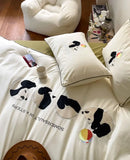 Gaeaspace  -  Fashion cute embroidery panda bedding set single double,twin full queen cotton home textile bed sheet pillow case quilt cover