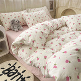 Gaeaspace  -  Printing Four Piece Set Floral Style Duvet Cover Quilt Covers Bed Linen Pillowcase Home Bedding Sets Bedroom Bed Sets Queen King