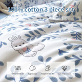 Gaeaspace  -  Bedding Set with Flowers, 100% Cotton, Skin Friendly, Breathable, Duvet Cover, 2Pcs Pillowcase,No Bed Sheet