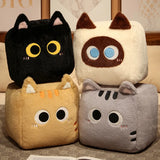 Gaeaspace  -  Kawaii Cartoon Animal Cat Plush Toys Cuddly Children's Square Pocket Cat Doll Sofa Pillow Decor Cute Children's Birthday Gift