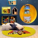 Gaeaspace  -  Cute Cartoon Round Carpet Simple Animal Children's Room Baby Crawling Carpets Home Bedroom Dresser Rocking Chair Fluffy Soft Rug