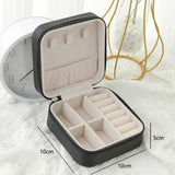 Gaeaspace  -  Mini Jewelry Storage Box Portable Travel Organizer Jewelry Case Leather Storage Earrings Necklace Ring Jewelry Organizer Display