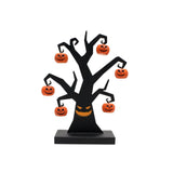 Gaeaspace  -  Metal Black Spooky Evil Tree Halloween Village Accessories, 6.3” Tall Artificial Ghost Tree Home Tabletop Holiday Decorations