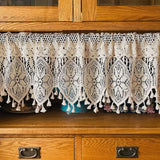 Gaeaspace  -  American country crochet cotton half curtain head rod curtain lintel cupboard curtain coffee curtain kitchen short curtain