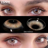 Gaeaspace  -  1 Pair Color Contact Lenses for Eyes Myopia Diopter Natural Brown Eyes Color Lenses Beauty Pupil Yearly Use Fast Shpping