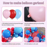 Gaeaspace  -  139pcs Red Blue Pink Balloon Carnival Circus Balloon Arch Garland Kit Rainbow Carnival Baby Shower Wedding Birthday Decorations