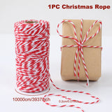 Gaeaspace  -  Christmas Wrapping String Rope Merry Christmas Decoration For Home Navidad Natal Noel Gift Box Packaging Rope New Year