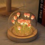 Gaeaspace  -  Artificial Tulip Flower Night Light Handmade DIY Bedside Lamp LED Night Lamp Bedroom Decor Christmas Birthday Gifts Table Lamp