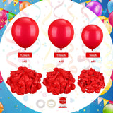 Gaeaspace  -  123 Pcs Red Balloon Garland Arch Kit Wedding Engagement Birthday Baby Shower Christmas Valentine's Day Party Decoration Supplies