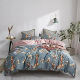 Gaeaspace  -  Pastoral Floral Bedlinens Egyptian Cotton Bedding Set Queen King Ru Full Size Sheet Duvet Cover Set Underwear