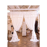 Gaeaspace  -  White Curtain with Valance for Living Room, 100% Cotton, Ruffles Rod, Pocket Cupcake Layers, Cortina Drapes for Girl's Bedroom