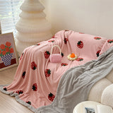 Gaeaspace  - Cartoon Cute Small Strawberry Cotton Fleece Blanket Skin-friendly Soft Sofa Decorative Blanket Warm Office Lunch Break Blanket