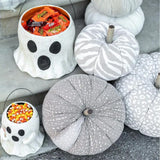 Gaeaspace  -  Halloween Decoration Mud Pie Paper Mache Halloween Ghost Treat Buckets Trick Or Treat Kids Gift Packaging Resin Ornaments