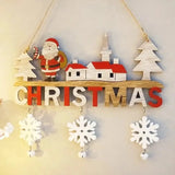 Gaeaspace  -  Gnome Santa Claus Wooden Hanging Ornament Merry Christmas Decoration for Home Door Xmas Tree Pendants Navidad New Year