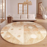 Gaeaspace  -  Cream Style Round Carpet Living Room Log Style Bedroom Bedside Non Slip Carpets Sofa Coffee Table Ight Luxury Anti Fouling Rug