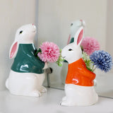 Gaeaspace  -  Creative Ceramic Rabbit Bouquet Vase Ornament Living Room Flower Arrangement Dried Flowers Cute Cartoon Animal Decoration Crafts