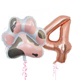 Gaeaspace  -  2Pcs/set Let's Pawty Big Dog Paw Aluminum Balloon 32inch Pink Black 1 2 3 4 Year Birthday Party Decor Balloon Baby Shower Globos