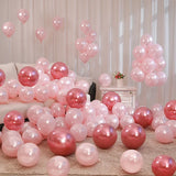 Gaeaspace  -  30pcs/40pcs Pink Double Pearl Balloons, Latex Balloons Party, Birthday, Wedding Decoration, Graduation, Anniversary, Baby Shower