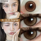 Gaeaspace  -  1 Pair/2pcs 10 Colors Contact Lenses for Eyes Fashion Pupils Myopia Eye Color Lenses Blue Green Brown Prescription Lens