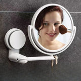 Gaeaspace  -  Wall Mounted Foldable Extending Arm Bathroom Mirror with Swivel Suction Double Sided for Cosmetic Makeup No Drill Required