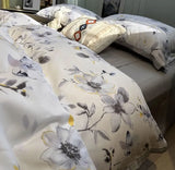 Gaeaspace  -  Traditional chinoiserie Ink and wash flower bedding set,full queen king pastoral home textile bed sheet pillow case duvet cover