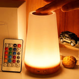 Gaeaspace  -  Table Lamp Bedside Lamp For Bedroom 13 Color Changing Touch Night Light RGB Remote Dimmable USB Rechargeable Portable Room Light