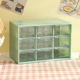 Gaeaspace  -  Desktop 9 Grid Storage Boxes Organizer Transparent Small Drawer Partitioned Student Desk Wall-mounted Sundries Storage Box Cute