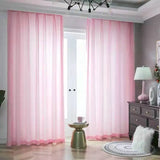 Gaeaspace  -  Solid White Curtains for Living Room Modern Chiffon Light-transmitting Gauze Curtain Home Bedroom Bay Window Screen Curtain