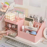 Gaeaspace  -  Desktop Transparent Cosmetics Storage Box Desktop Organizer with Drawers Pen Holder Stationary Storage Rack for Office Desks