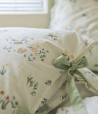 Gaeaspace  -  Rustic flower green bedding set teen single double,cotton twin full queen king home textile bed sheet pillow case quilt cover