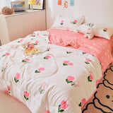 Gaeaspace  -  Princess Style Summer Quilts Washable Floral Cartoon Single Double Queen Blanket Bedspread Air Conditioning Girls Boys Comforter