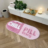 Gaeaspace  -  Chill Pill Custom Rug Oval Tufted Rug Bath Mat Door Floor Mat Pink Home Decor Carpet Camping Mat Waterproof  Anti-Slip