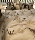 Gaeaspace  -  Cute cartoon penguin bedding set single double,twin full queen King fashion lovely home textile bed sheet pillowcase duvet cover