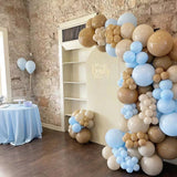 Gaeaspace  -  114pcs Bear Balloon Garland Arch Kit Brown Blue Latex Ballons for We Can Bearly Waits Bear Theme Birthday Baby Shower Decoration