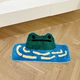 Gaeaspace  -  Frog Tufted Rug Funny Thickened Non Slip Foot Mat Hallway Porch Area Rug for Home Livingroom Door Mats Bathroom Rug Carpet