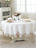 Gaeaspace  -  European Style Hollow Home Tablecloth Simple Luxury Pastoral Style Rectangular Tablecloth