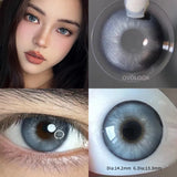 Gaeaspace  -  Myopia Beauty Color Contact Lenses for Eyes Cosmetic Eye Color Lenses with Diopters Green Grey Blue Lens Pupils 1 Pair