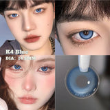 Gaeaspace  -   1 Pair Blue Colored Contacts Lenses with Myopia Diopter Yearly Natural Korean Colored Pupils for Eyes Fast Shipping