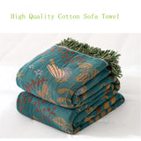 Gaeaspace  -  Birds Non-Slip Sofa Towel Cover, Double-Sided Jacquard Cotton Gauze, Yarn-Dyed, Towel Blanket, High Quality, Four Seasons