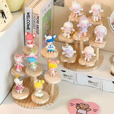 Gaeaspace  -  Wooden Display Riser Stand Organizer Shelf Stand for Figures Pop Mart Figure Display Cabinet Cute Dolls Storage Rack Decoration