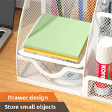 Gaeaspace  -  1PCS Desk Organizer Pen Holder Mesh Pencil Holder Large Capacity Metal Desktop Storage Box for Office and School Supplies