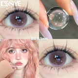 Gaeaspace  -  1 Pair Year New Lenses with Myopia Degree Grade 0.00- 8.00 Pink Blue Grey Beauty Pupilentes Soft Lens Yearly ﻿