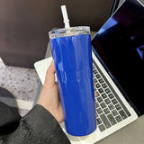 Gaeaspace  -  New Fashion Gradient Colour 304 Stainless Steel Thermos Bottle Portable Straw Insulation Cup Car Travel Coffee Cups Mugs 500ML