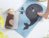 Gaeaspace  -  Cartoon Whale Cat Door Mat Water Absorbent Foot Mat Plush Fluffy Soft Rug Carpet Home Door Toilet Door Mat Carpet