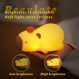 Gaeaspace  -  Capybara Night Light Cute Silicone Lamp LED Touch Sensor Lamp RGB Soft Lamp Children Night Light Bedroom Desktop Decoration Gift