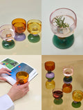 Gaeaspace  -  1PC Color Funky Irregular goblet cocktail glass drinking glasses shot glasses set champagne glass BPA free Glass cup 6.7oz